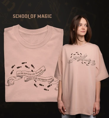 Футболка OVERSIZE №37 • Карта Мародерів • Одяг Гаррі Поттер • Подарунок фанату Harry Potter