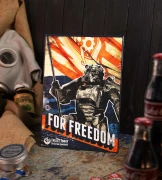 Деревянный постер Фоллаут • For freedom  • Плакат Fallout • Подарок для геймера