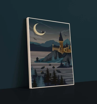 Холст ⦁ Хогвартс ⦁ Картина на хосте по фильму Гарри Поттер ⦁ Подарок Harry Potter ПРЕДЗАКАЗ