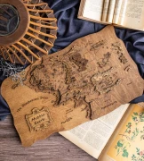 Деревянная карта Середземья • Сувениры Lord of the Rings • Подарок для фаната Властелина Колец