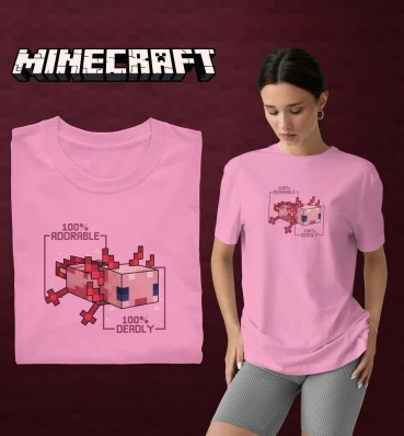 Футболка №14 • Аксолотль • Одяг для фанатів гри Майнкрафт • Мерч Minecraft для геймерів