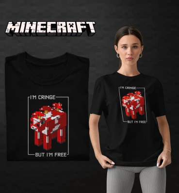 Футболка №18 • Mooshroom • Одяг для фанатів гри Майнкрафт • Мерч Minecraft для геймерів