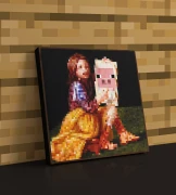 Холст ⦁ Pigscene ⦁ Картина на полотні в стилі гри Minecraft ⦁ Подарунок Майнкрафт ПЕРЕДЗАМОВЛЕННЯ