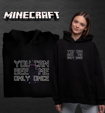 Худи OVERSIZE №21 • Эндермен • Одежда для фанатов игры Майнкрафт • Мерч для геймеров Minecraft