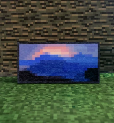 Картина ⦁ Land ⦁ Постер в стиле игры Minecraft ⦁ Подарок по Майнкрафт геймеру