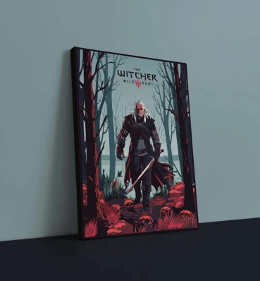 Холст ⦁ Відьмак ⦁ Картина на полотні в стилі гри The Witcher ⦁ Подарунок геймеру ПЕРЕДЗАМОВЛЕННЯ