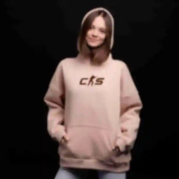 Худі OVERSIZE №1 • Логотип CS • CS, бежевий
