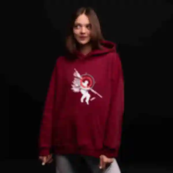 Худі OVERSIZE №6 • S1mple`s graffiti • CS, бордовий АРХІВ