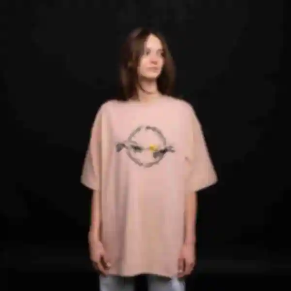 Футболка OVERSIZE №1 • Арт з руками • Володар Перстнів, бежева