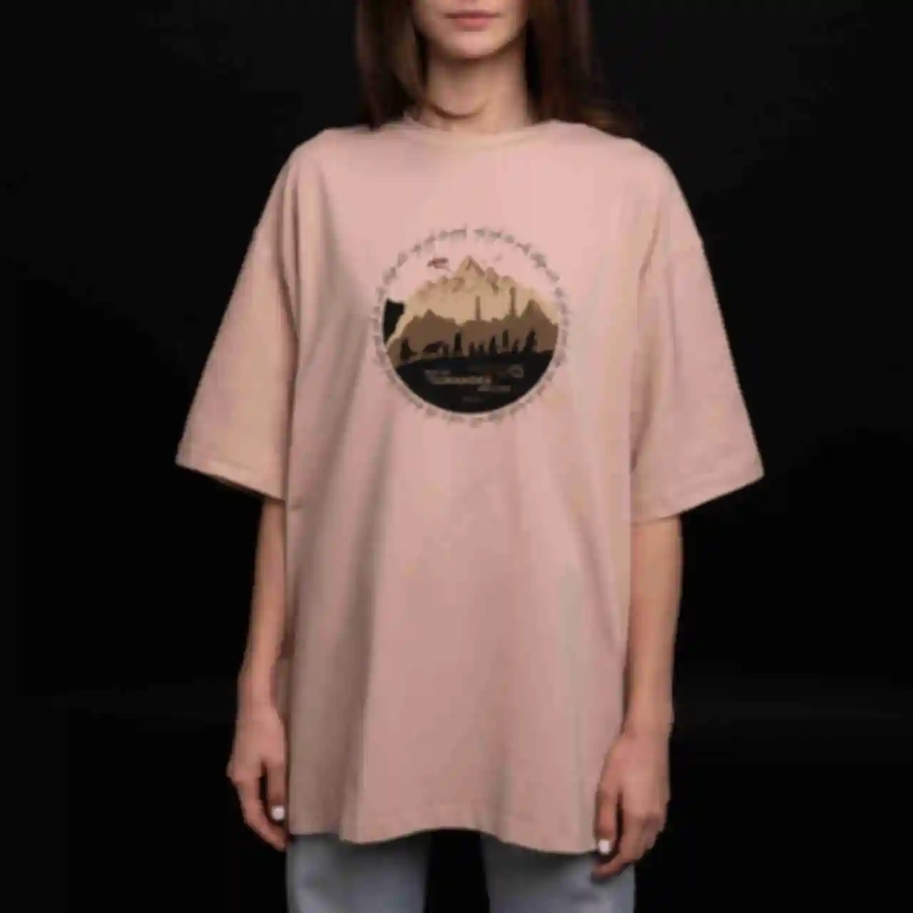 Футболка OVERSIZE №13 • Похід Братства Персня • Володар Перснів, бежеваФото №86