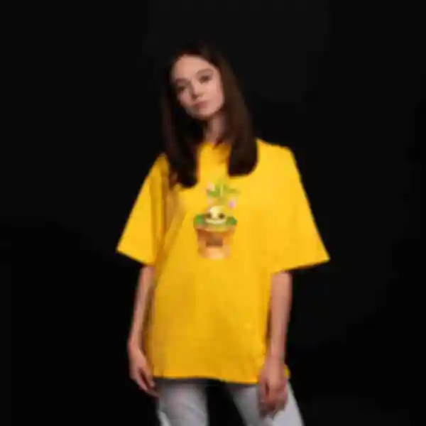 Футболка OVERSIZE №11 • З милою Мандрагорою • Гаррі Поттер, жовта