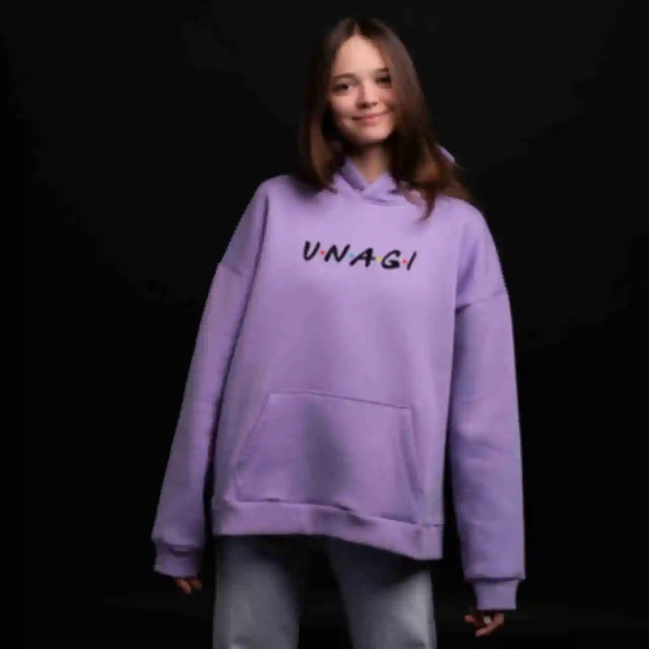 Худи OVERSIZE №2 • Unagi • Friends, фиолетовый. Фото №2