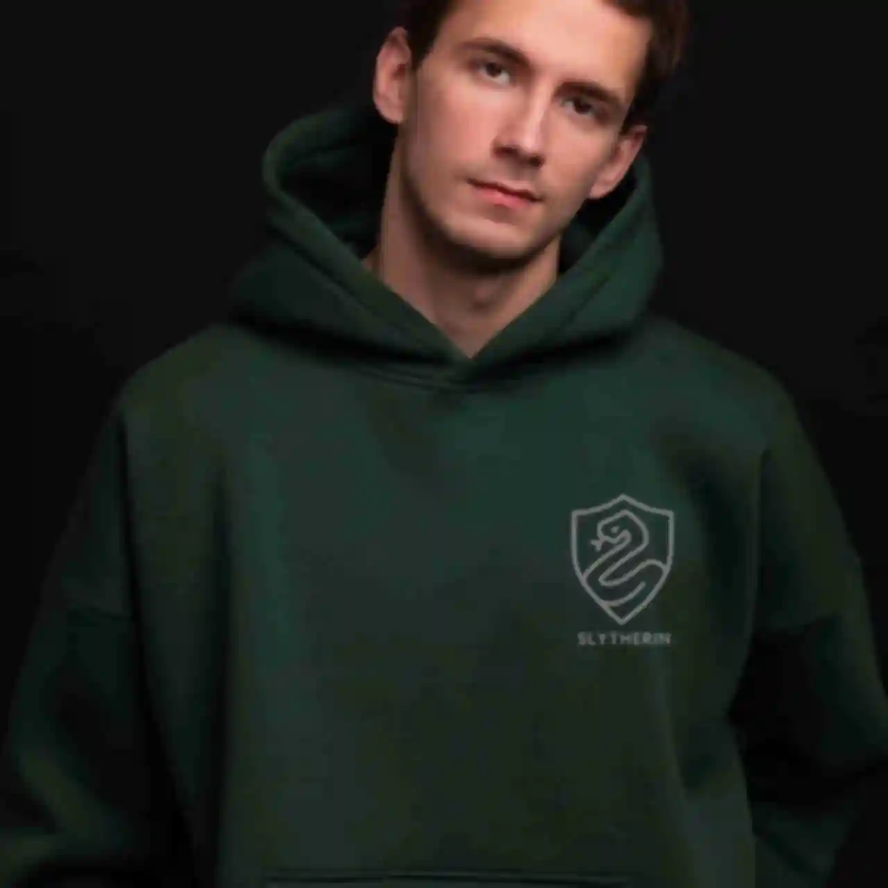 Худи OVERSIZE №32 • Герб Слизерин кармашек • Slytherin • Кофта Гарри Поттер • Одежда в стиле Harry Potter