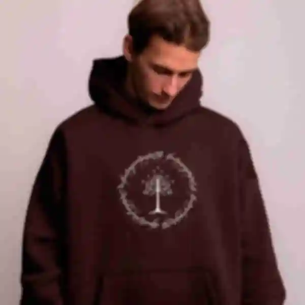 Худи OVERSIZE №8 • Белое дерево Гондора • Властелин Колец • Одежда The Lord of the Rings