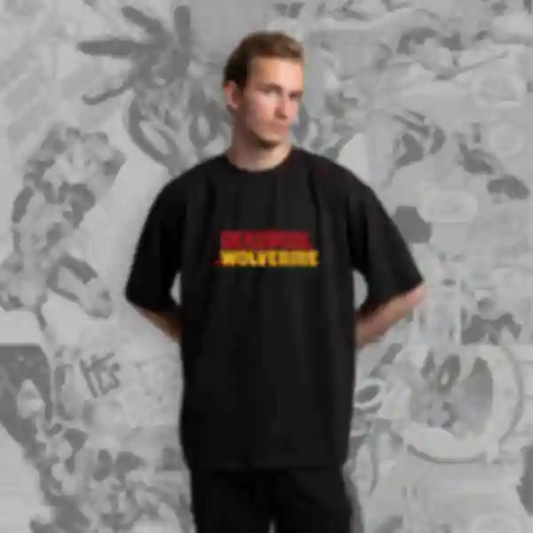 Футболка OVERSIZE №4 • Логотип D+W • Marvel, чорна