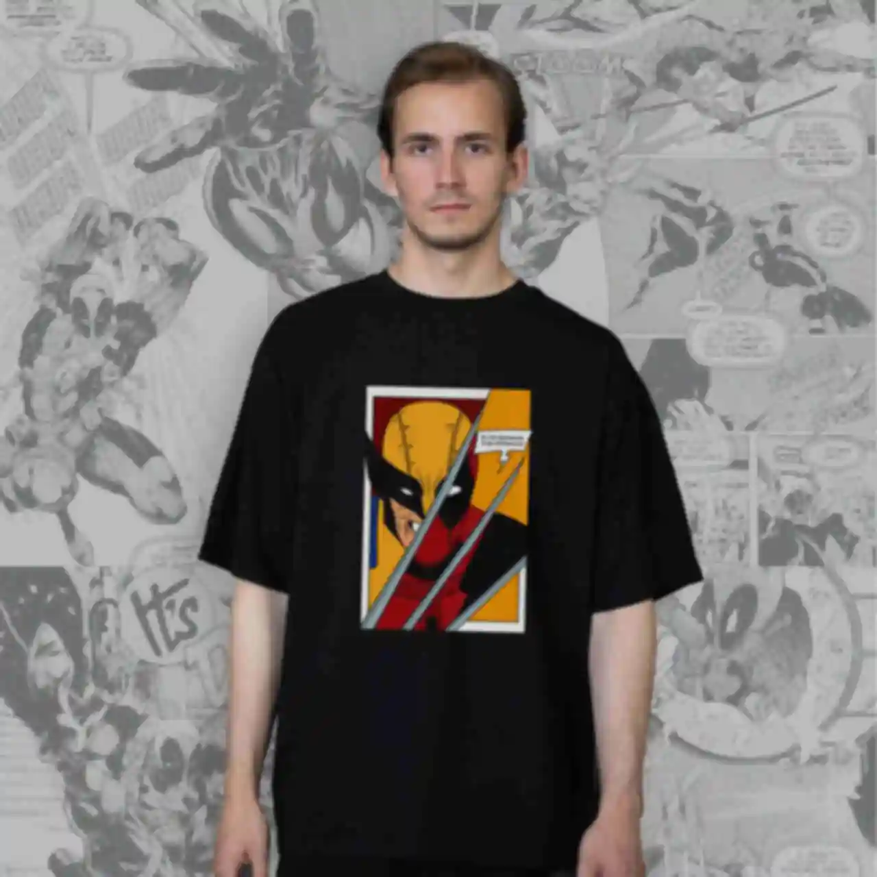 Футболка OVERSIZE №5 • Комікс • Marvel, чорнаФото №4