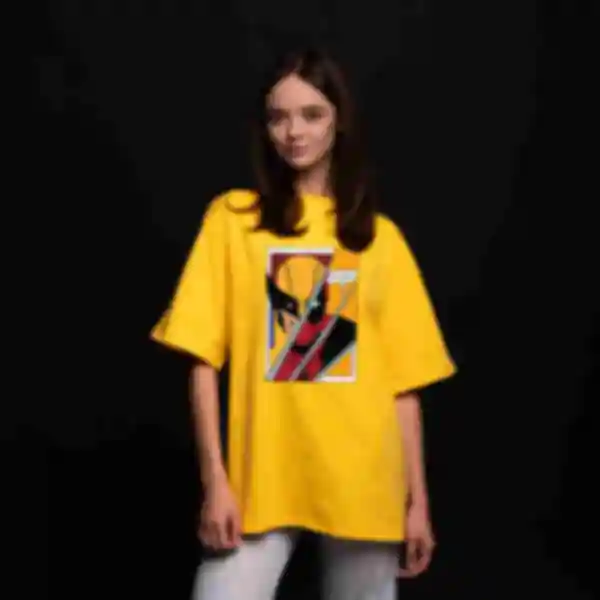 Футболка OVERSIZE №5 • Комікс • Marvel, жовта