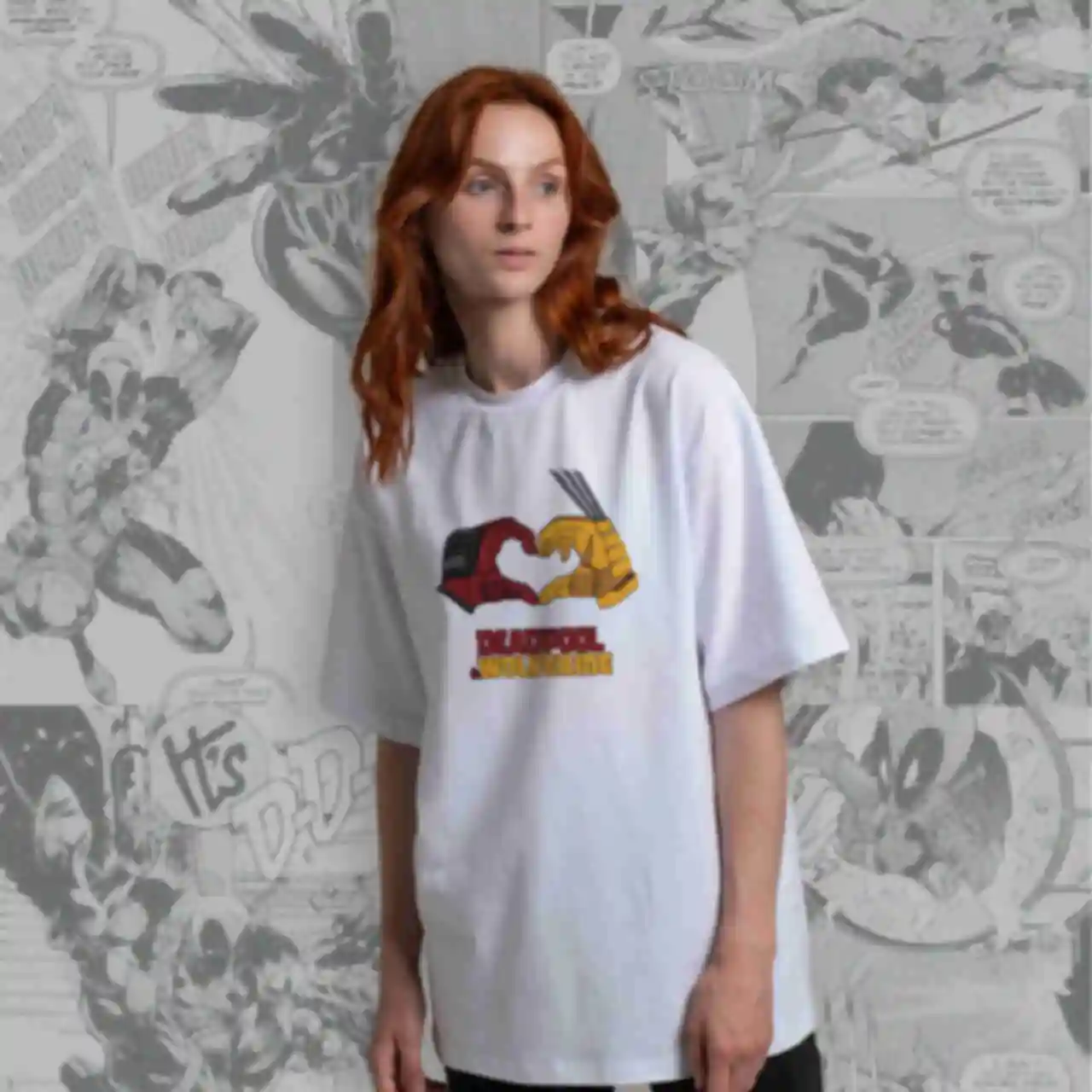 Футболка OVERSIZE №6 • Команда любові • Marvel, білаФото №1