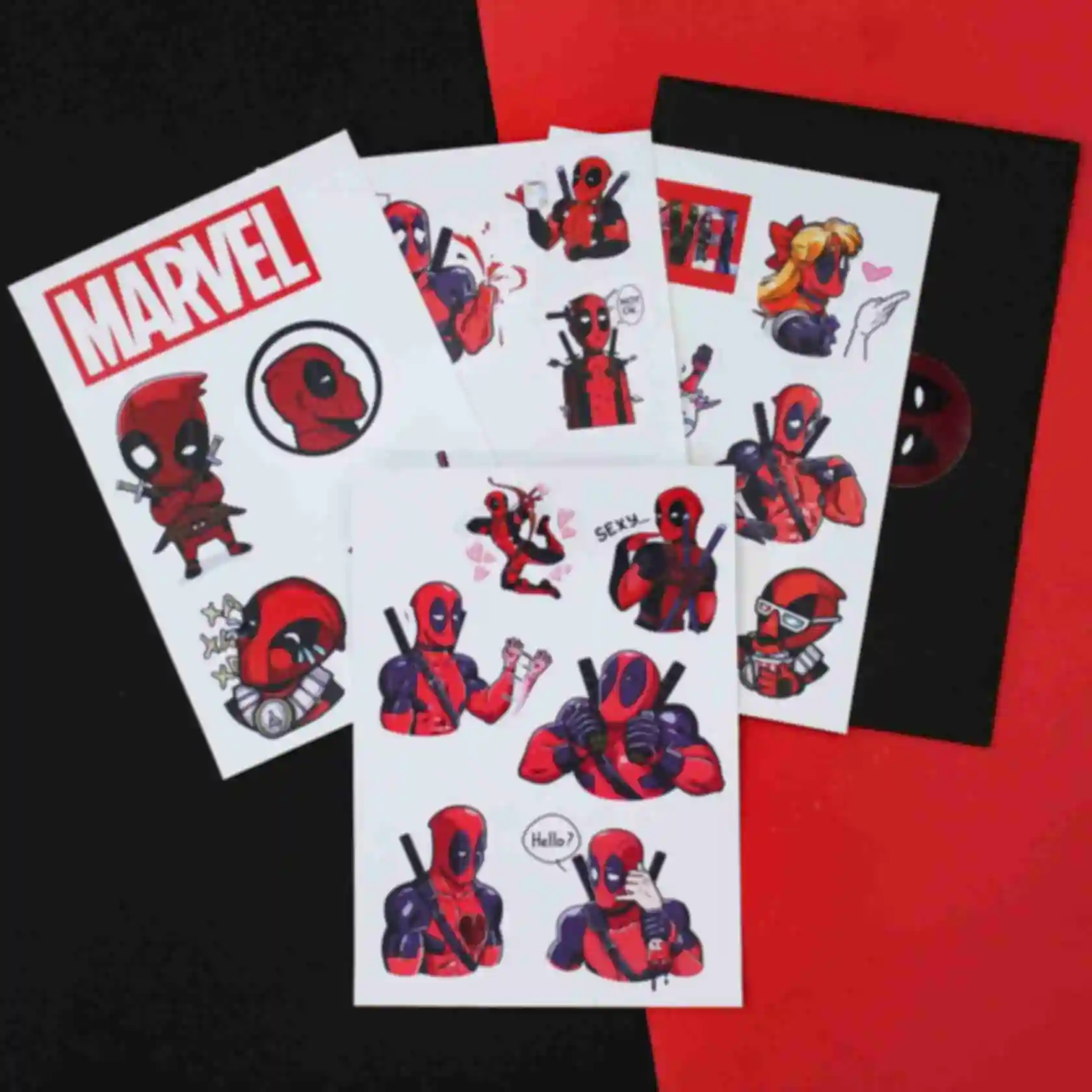 Стикерпак Дэдпул • Наклейки Deadpool • Подарок фанату Марвел • Сувениры Marvel