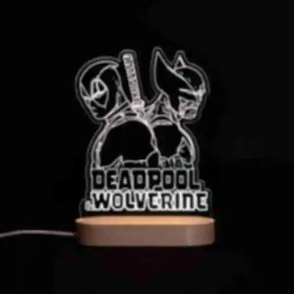 Світильник Дедпул і Росомаха ⦁ Нічник в стилі фільму Deadpool&Wolverine ⦁ Сувеніри та аксесуари ⦁ Подарунок Marvel