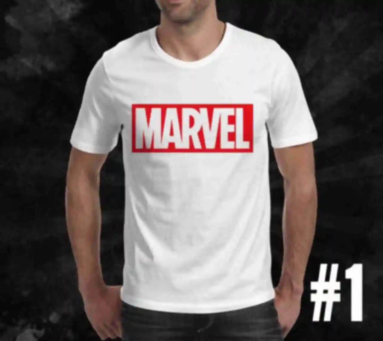 Футболка №1 • Лого Марвел • Marvel, білаФото №1
