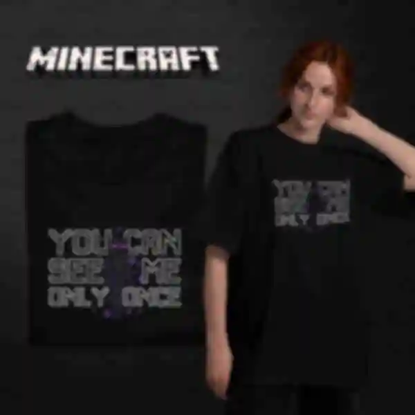 Футболка OVERSIZE №21 • Эндермен • Одежда для фанатов игры Майнкрафт • Мерч Minecraft для геймеров