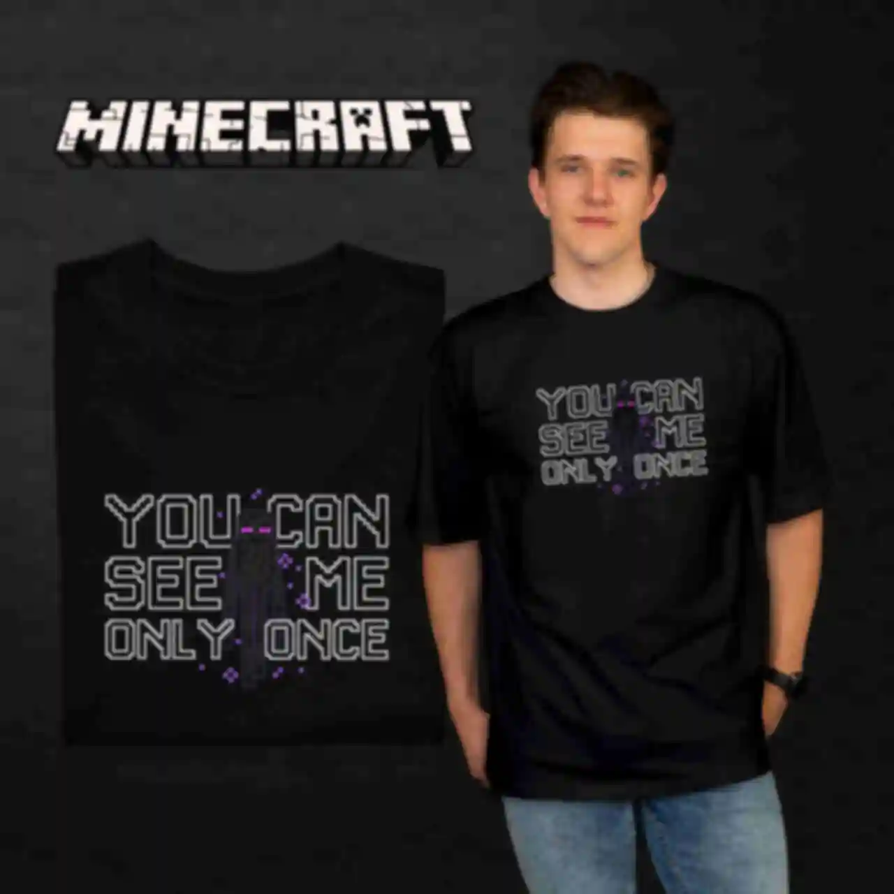 Футболка OVERSIZE №21 • Ендермен • Одяг для фанатів гри Майнкрафт • Мерч Minecraft для геймерівФото №132