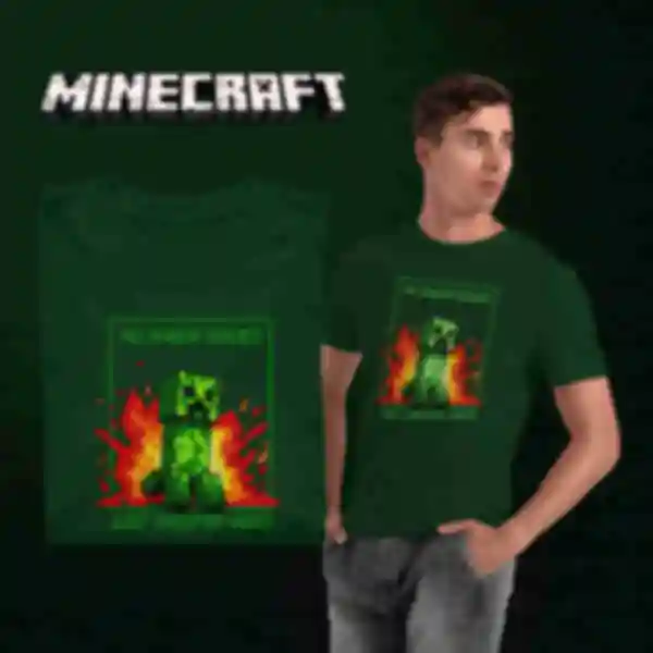 Футболка №16 • Кріпер • Minecraft, зелена