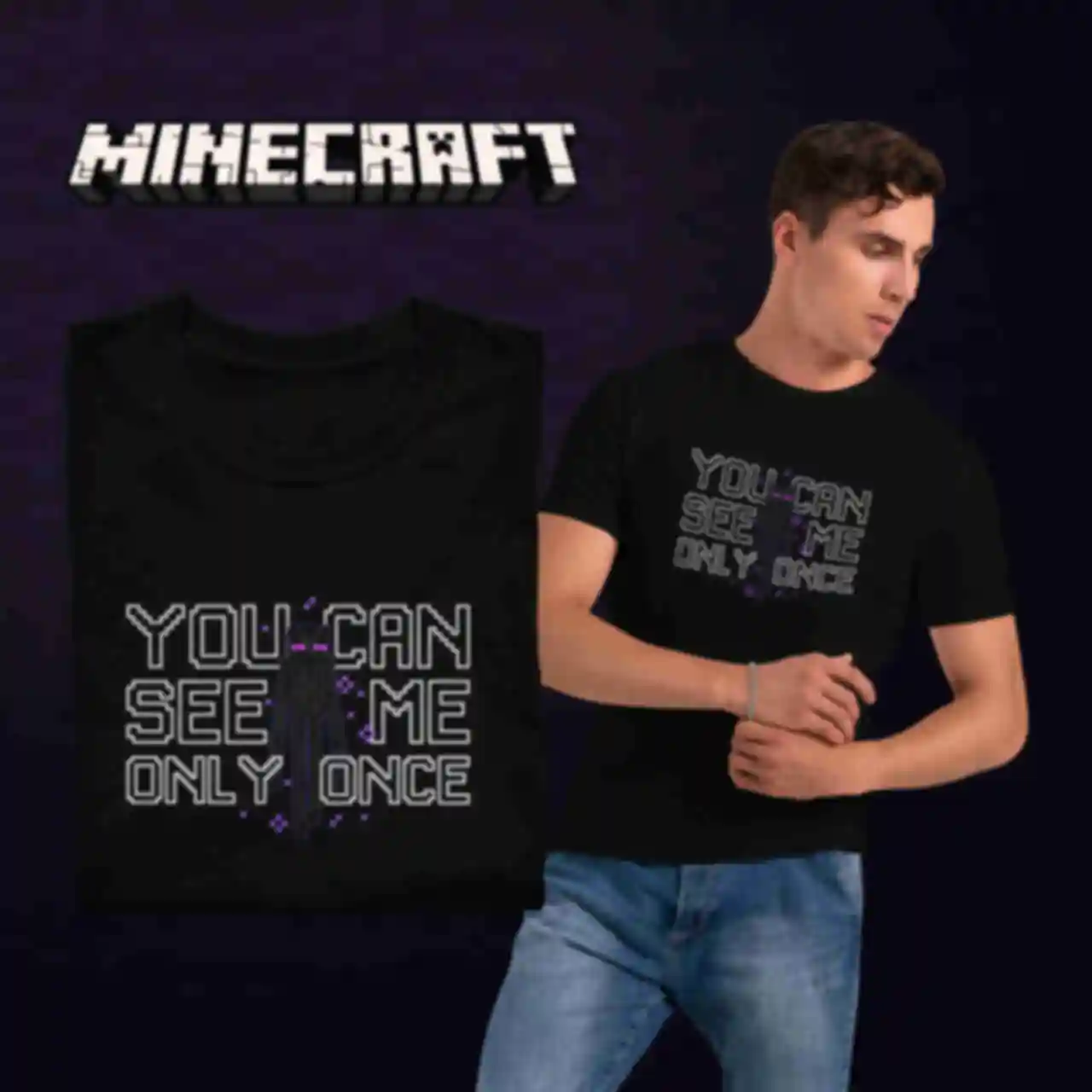 Футболка №21 • Ендермен • Одяг для фанатів гри Майнкрафт • Мерч Minecraft для геймерівФото №61