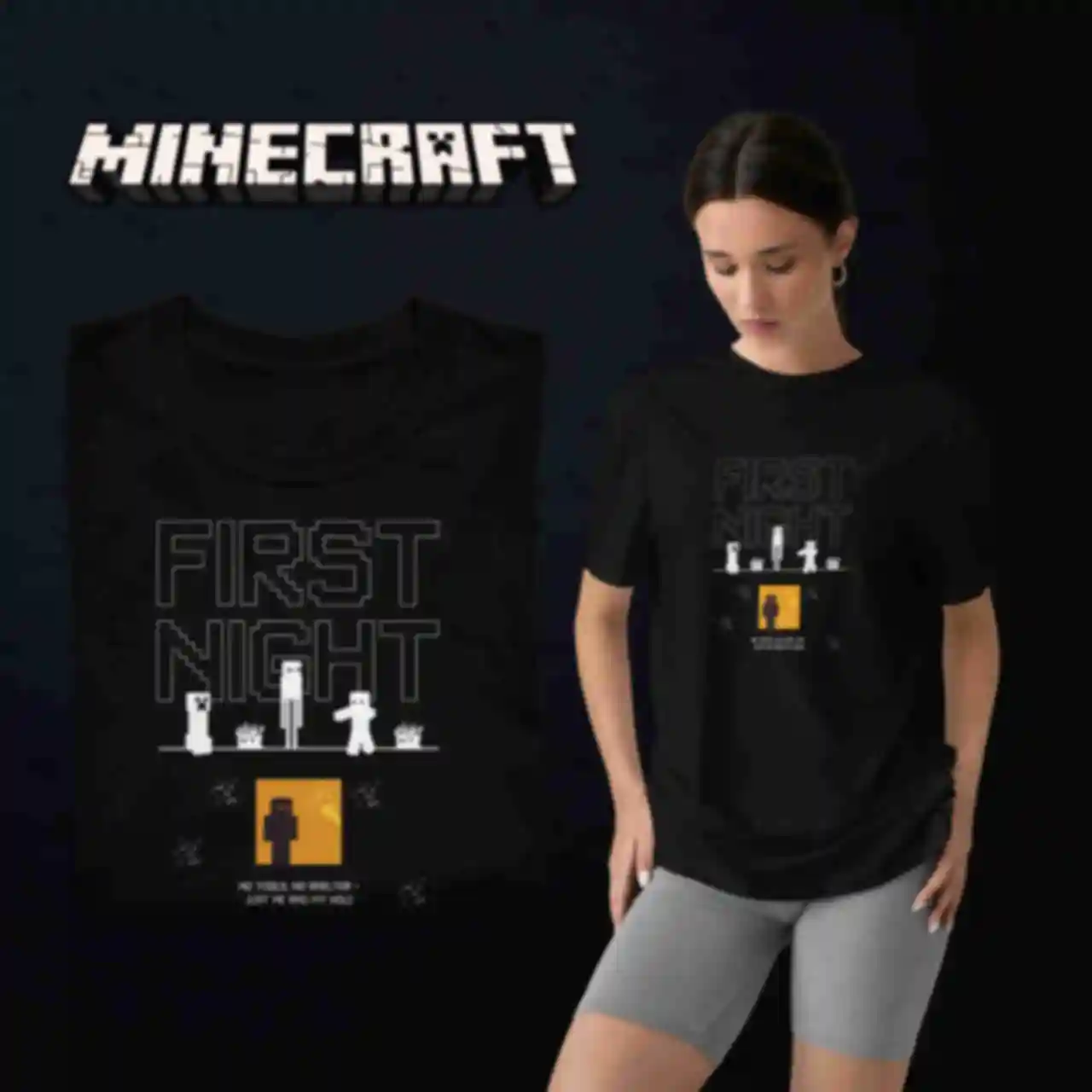 Футболка №22 • First Night • Одяг для фанатів гри Майнкрафт • Мерч Minecraft для геймерівФото №62
