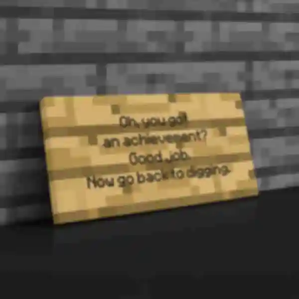 Холст ⦁ Табличка Digging ⦁ Minecraft