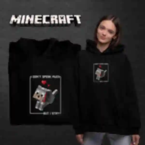 Худі OVERSIZE №17 • Собачка • Minecraft, чорний