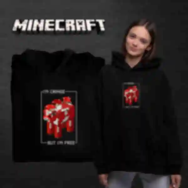 Худі OVERSIZE №18 • Mooshroom • Minecraft, чорний