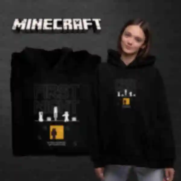 Худі OVERSIZE №22 • First Night • Одяг для фанатів гри Майнкрафт • Мерч для геймерів Minecraft
