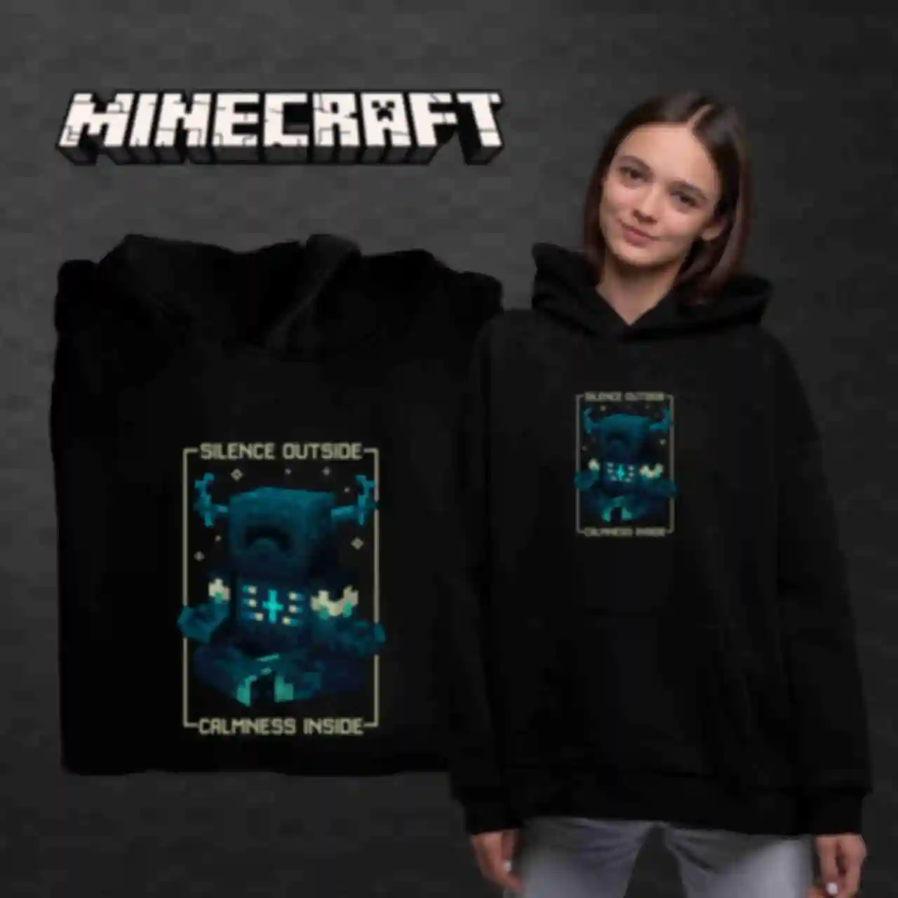 Худі OVERSIZE №20 • Wargen • Одяг для фанатів гри Майнкрафт • Мерч для геймерів Minecraft
