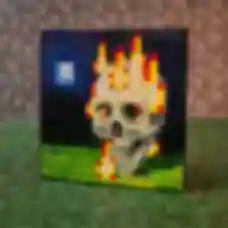 УЦІНКА Картина ⦁ Burning Skull ⦁ Постер в стилі гри Minecraft ⦁ Подарунок по Майнкрафт геймеру 