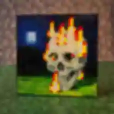 УЦІНКА Картина ⦁ Burning Skull ⦁ Постер в стилі гри Minecraft ⦁ Подарунок по Майнкрафт геймеру 