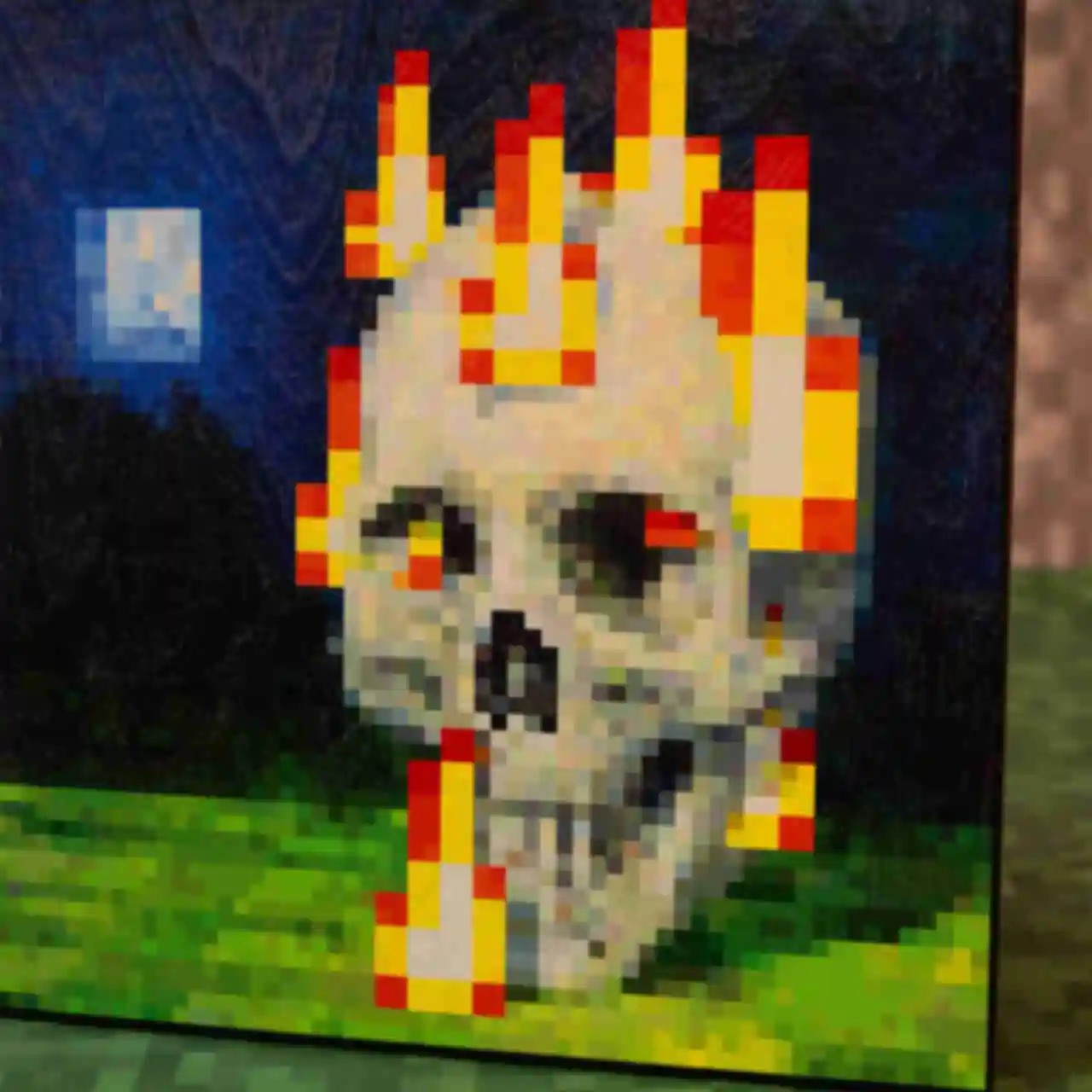 УЦІНКА Картина ⦁ Burning Skull ⦁ Постер в стилі гри Minecraft ⦁ Подарунок по Майнкрафт геймеру Фото №2