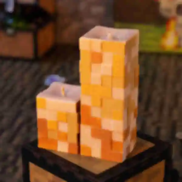 Піксельні свічки Minecraft ⦁ Декор для дому у стилі гри Майнкрафт ⦁ Подарунок геймеру