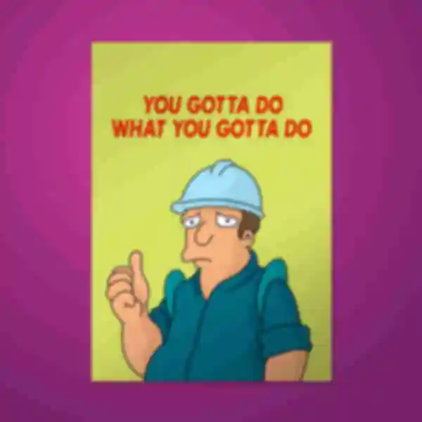 Постер • Работник • Плакат по мультсериалу • Футурама • Подарки Futurama