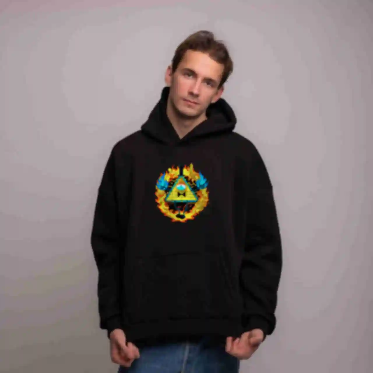 Худі OVERSIZE №4 • Біл Шифр • Gravity Falls, чорнийФото №3