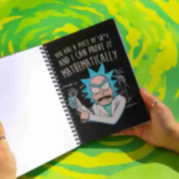 Блокнот «Peace among the worlds» • Скетчбук Рик и Морти • Подарки Rick and Morty