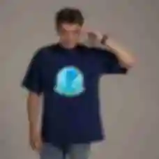 Футболка OVERSIZE №12 • Existence is pain • Рік і Морті, синя АРХІВ