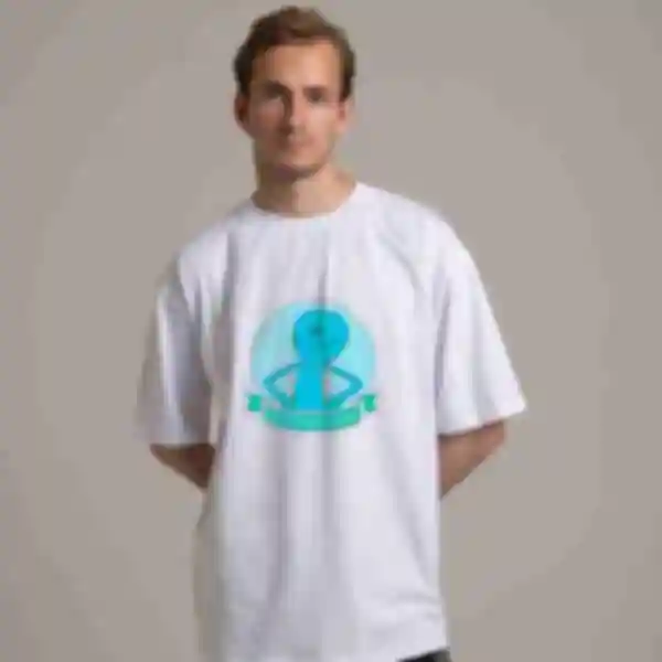 Футболка OVERSIZE №12 • Existence is pain • Рік і Морті, біла АРХІВ