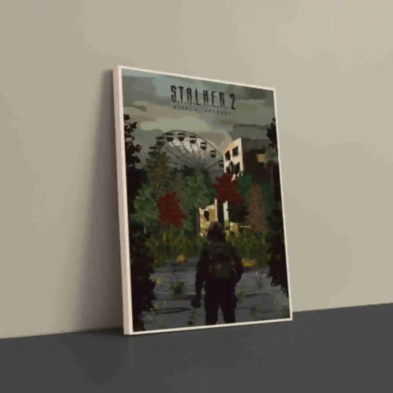 Холст ⦁ Heart of Chornobyl ⦁ Картина на хосте в стиле игры Stalker ⦁ Подарок геймеру 