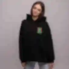 Худи OVERSIZE №9 • Нашивка «Моноліт» на груди • Stalker, черный