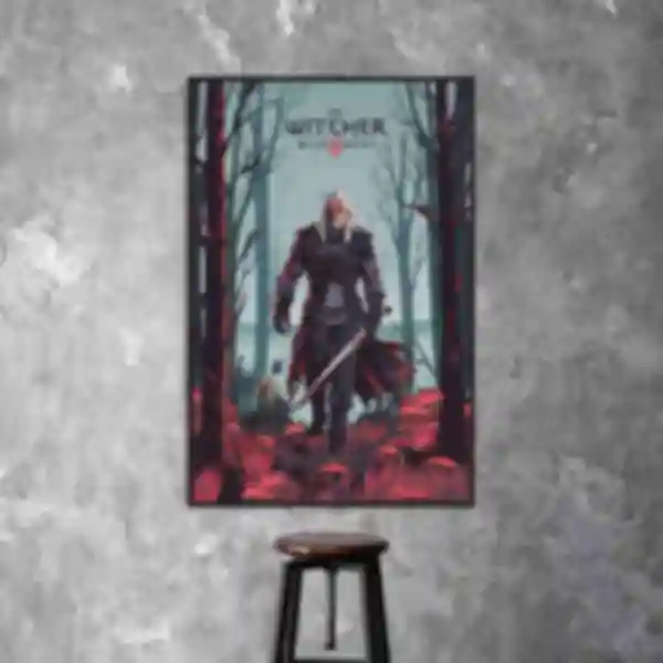 Холст ⦁ Відьмак ⦁ Картина на полотні в стилі гри The Witcher ⦁ Подарунок геймеру ПЕРЕДЗАМОВЛЕННЯ