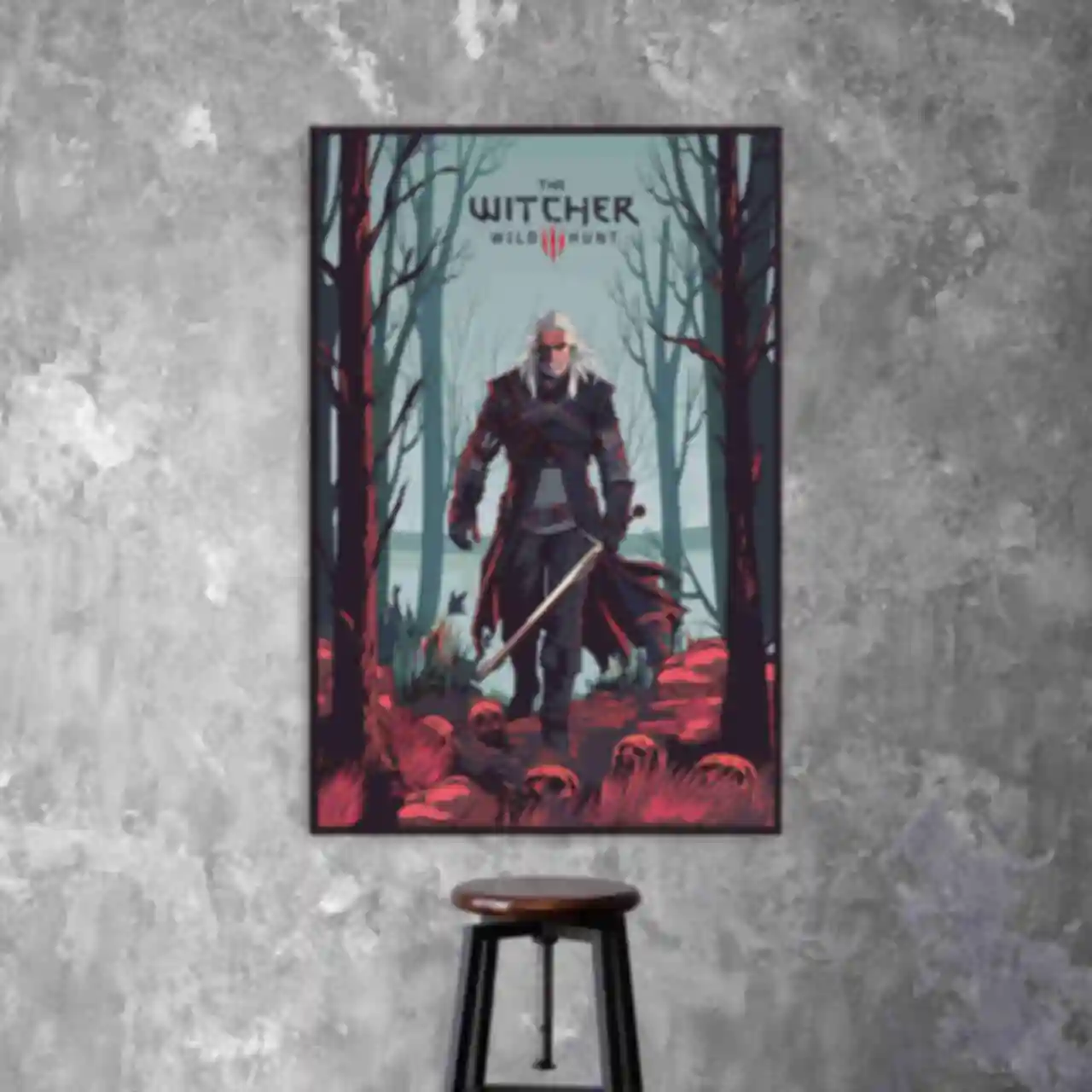 Холст ⦁ Відьмак ⦁ Картина на полотні в стилі гри The Witcher ⦁ Подарунок геймеру ПЕРЕДЗАМОВЛЕННЯ