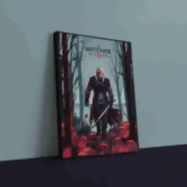 Холст ⦁ Відьмак ⦁ Картина на полотні в стилі гри The Witcher ⦁ Подарунок геймеру ПЕРЕДЗАМОВЛЕННЯ