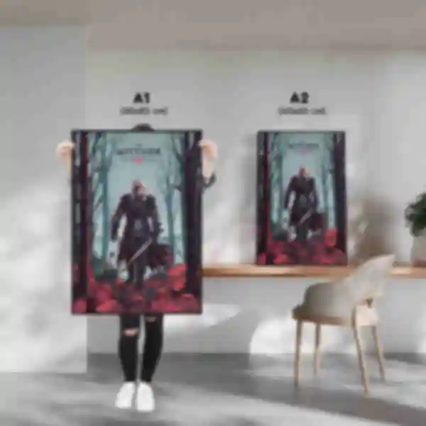 Холст ⦁ Відьмак ⦁ Картина на полотні в стилі гри The Witcher ⦁ Подарунок геймеру ПЕРЕДЗАМОВЛЕННЯ